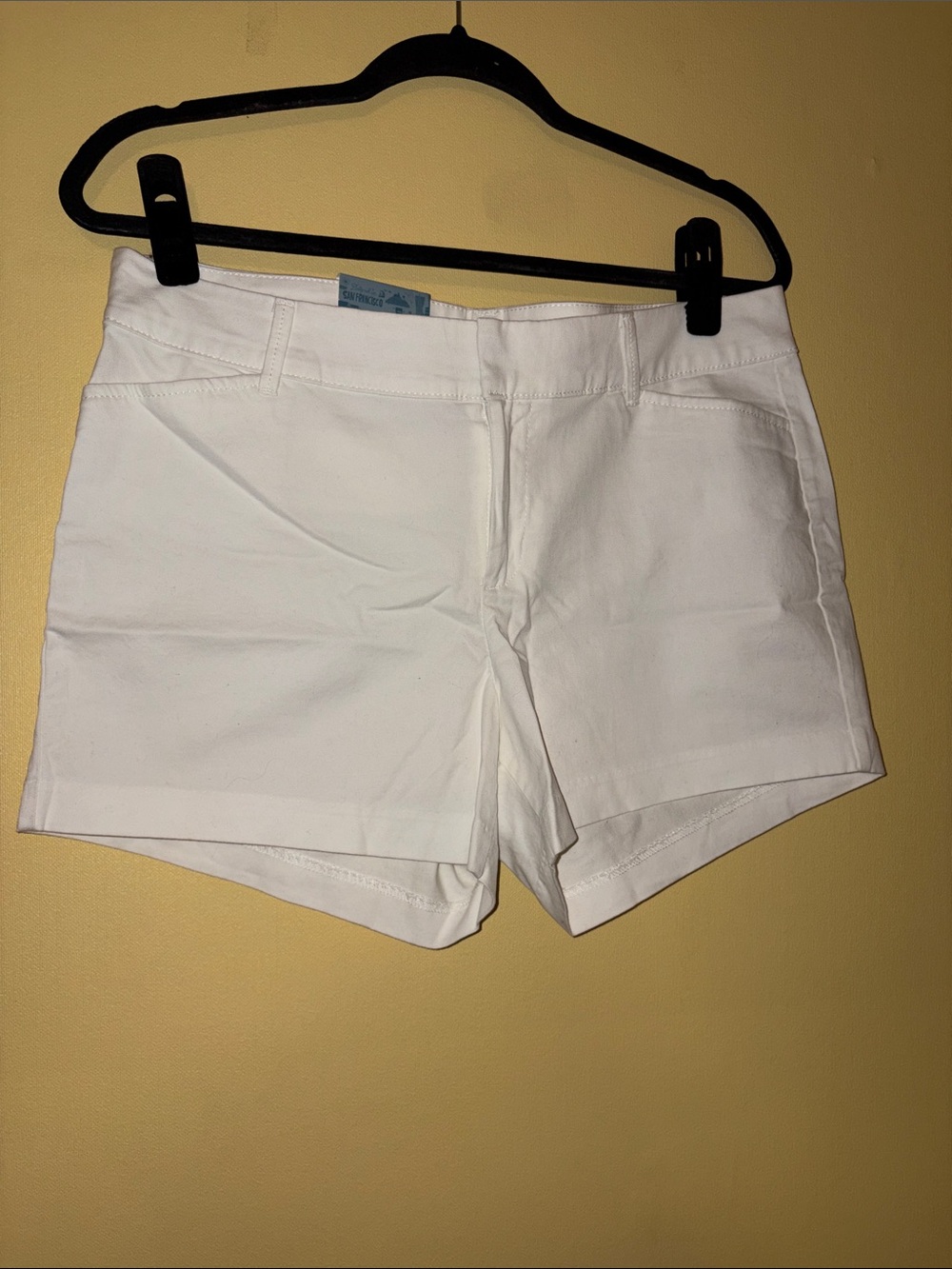 Old Navy White High-Waist Cotton Blend Shorts